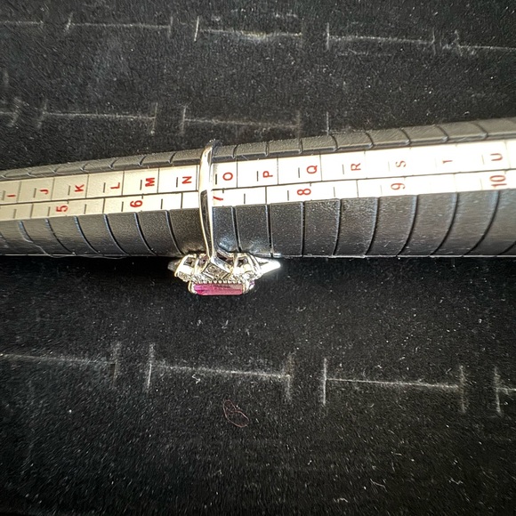 Natural Rhodolite Garner Ring with White Topaz accents 925 Sterling Silver NWOT - Picture 3 of 7